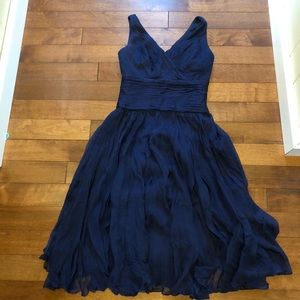 JS Collections v-neck chiffon flare dress